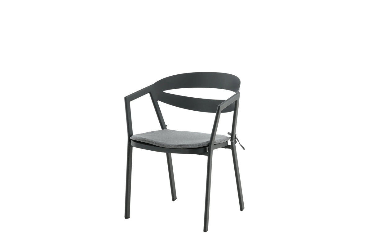 Gartenstuhl Sylt - aus Aluminium in Schwarz