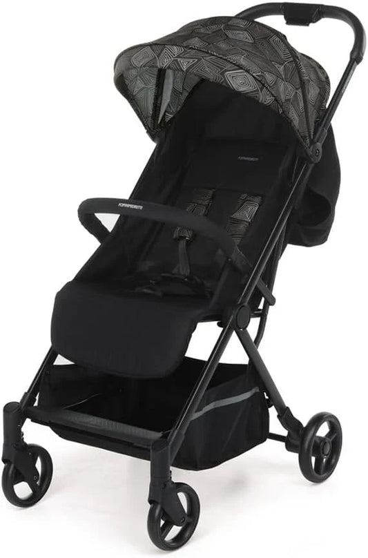 Foppapedretti Voilà Kompakter Kinderwagen für Kinder von 0–15 kg (0–3 Jahre), Einhand-Verschluss, freistehend, verstellbare Rückenlehne, tragbare Aufbewahrungsbox, Aluminiumrahmen, Graffiti-Design