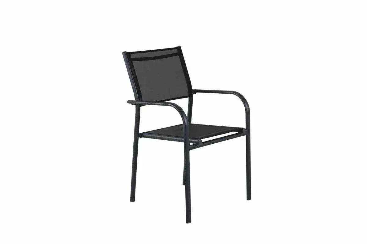 2er Set Gartenstuhl Ira - elegante schwarze Optik aus Aluminium