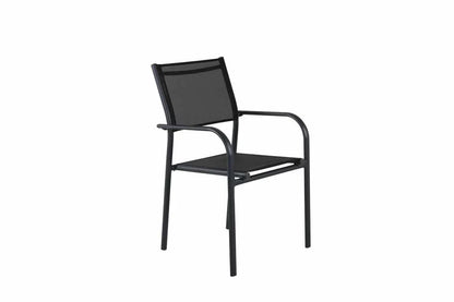 2er Set Gartenstuhl Ira - elegante schwarze Optik aus Aluminium