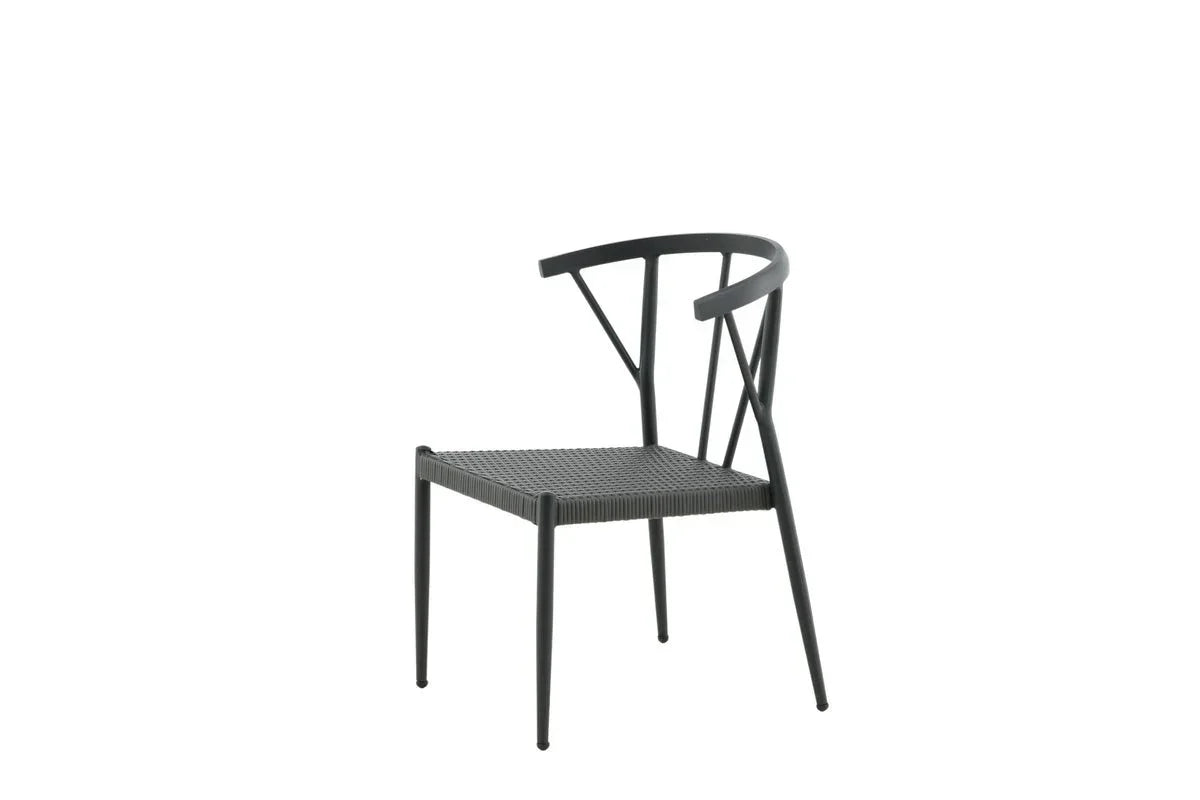 6er Set - Gartenstuhl Tina aus Rattan/Aluminium