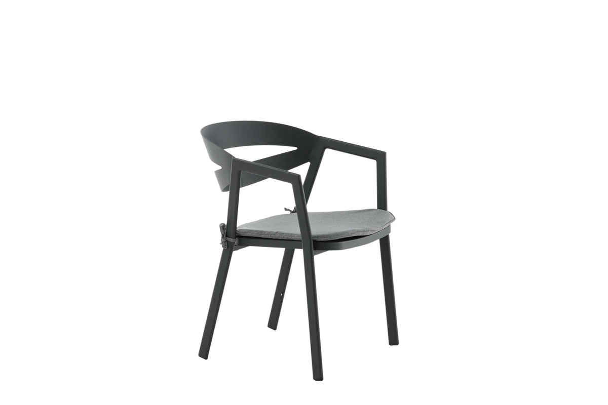 Gartenstuhl Sylt - aus Aluminium in Schwarz