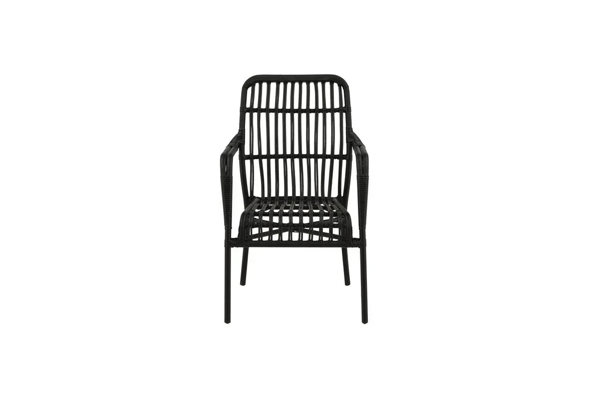 Gartenstuhl Tivaro - aus Rattan in Schwarz