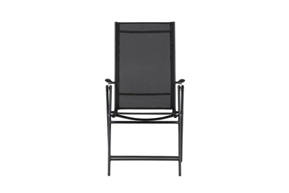 2er Set Gartenstuhl Miro - klappbarer Stuhl in Beige oder Schwarz aus Stahl und Textilene