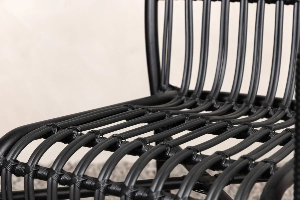 Gartenstuhl Tivaro - aus Rattan in Schwarz